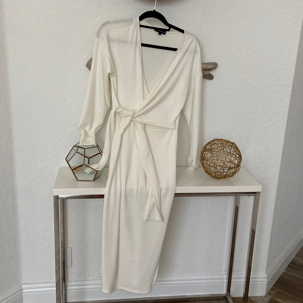 Cream midi length dress. So soft and worn only once